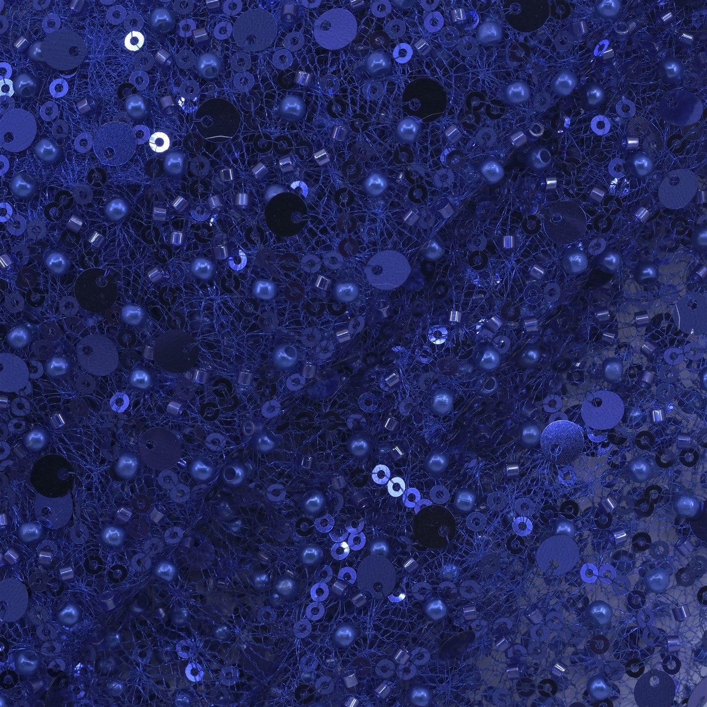 PAYETLİ İNCİ VE KESME BONCUKLU ÖRÜMCEK FİLE TÜL KUMAŞ