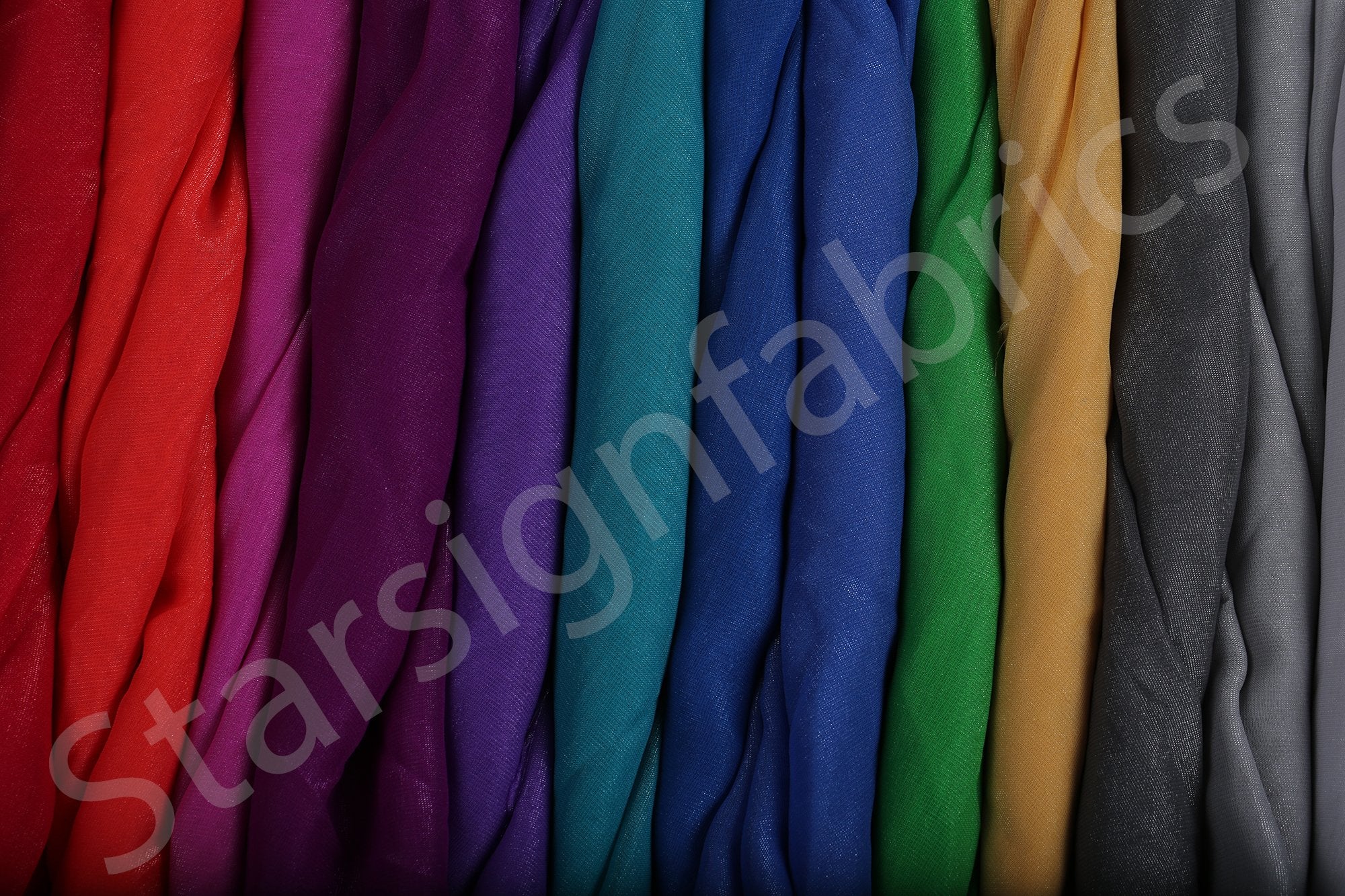 Simli Düz Dokuma Şifon Kumaş | Burç Kumaş