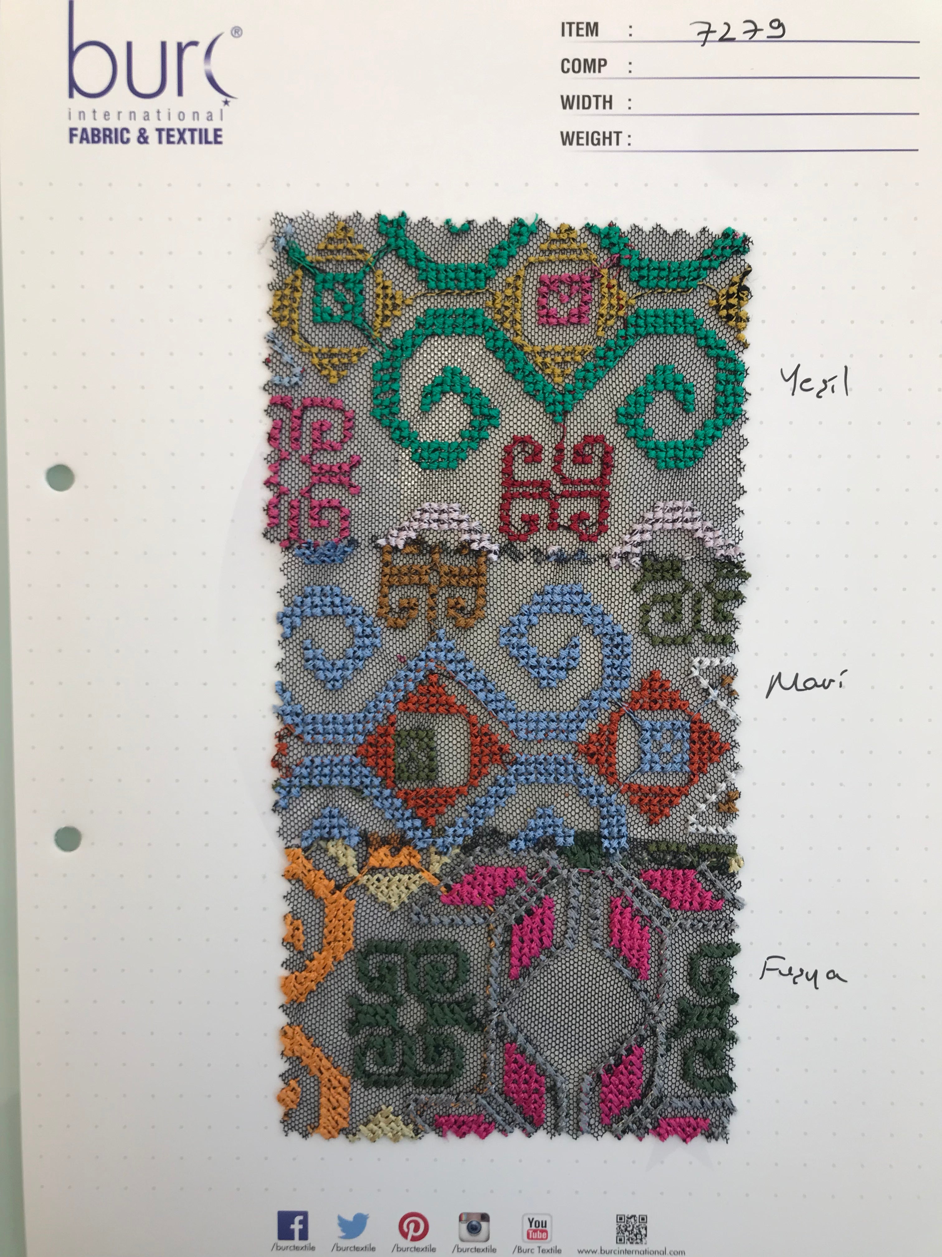 Otantik Tarz Aztek Tasarımlı Örgü İplik Nakışlı Kumaş