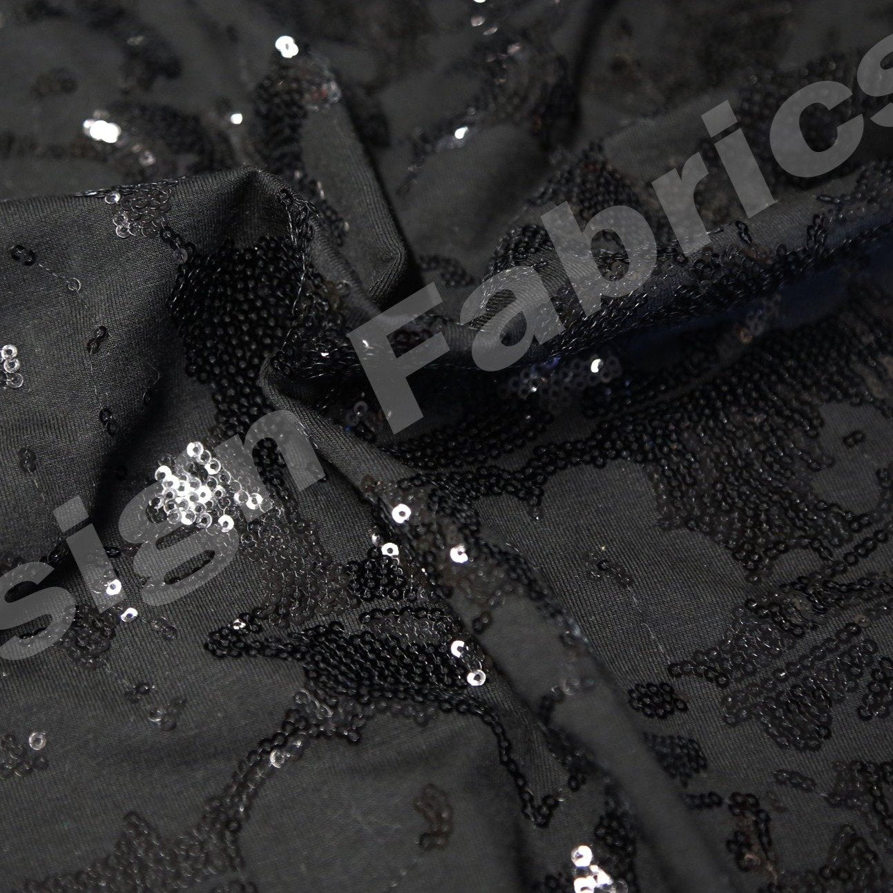 Doğal Rayon Elyaf Jarse Pul İşlemeli Örme Krem Kumaş