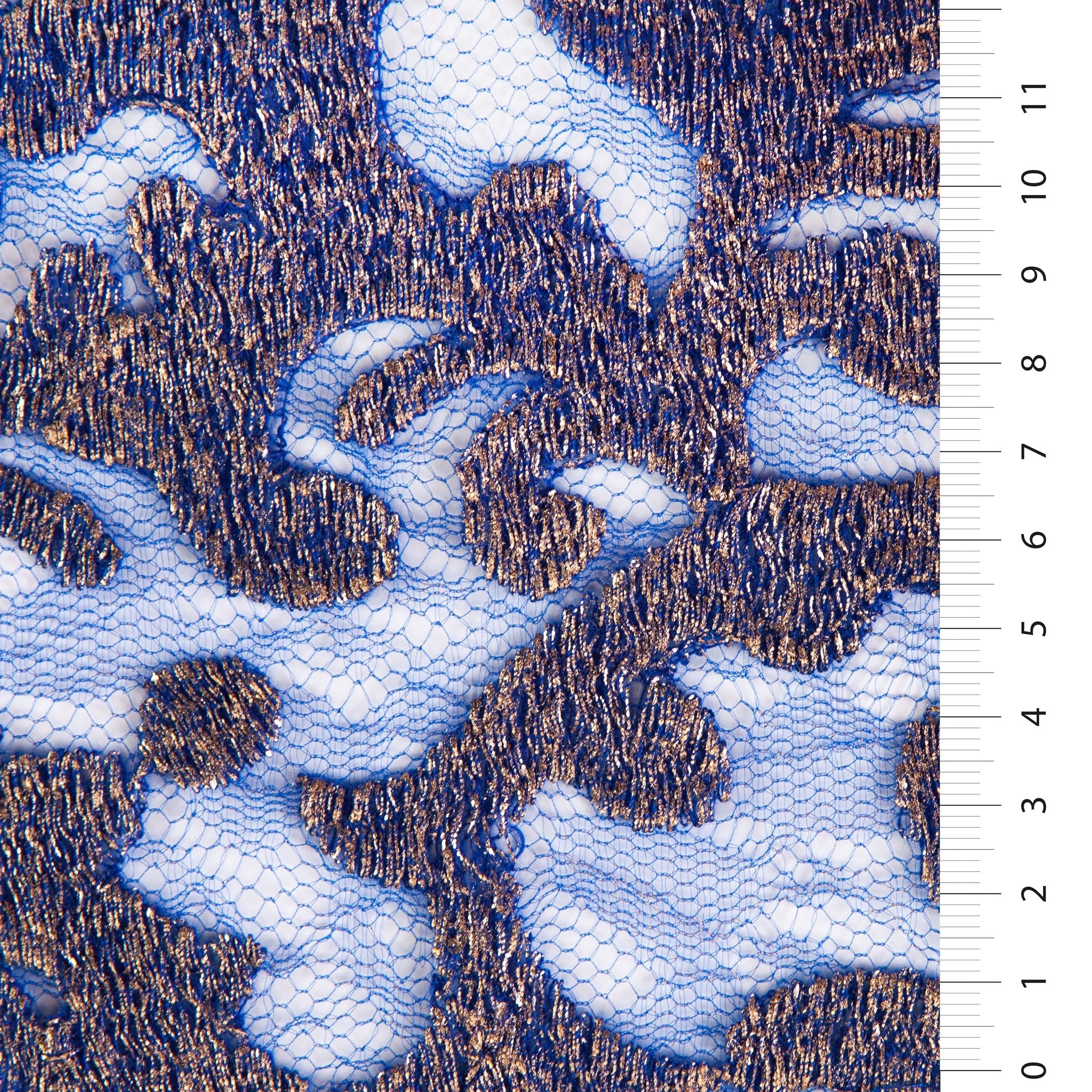 Foil Baskı Çiçek Tasarım İplik Nakışlı Dantel Kumaş