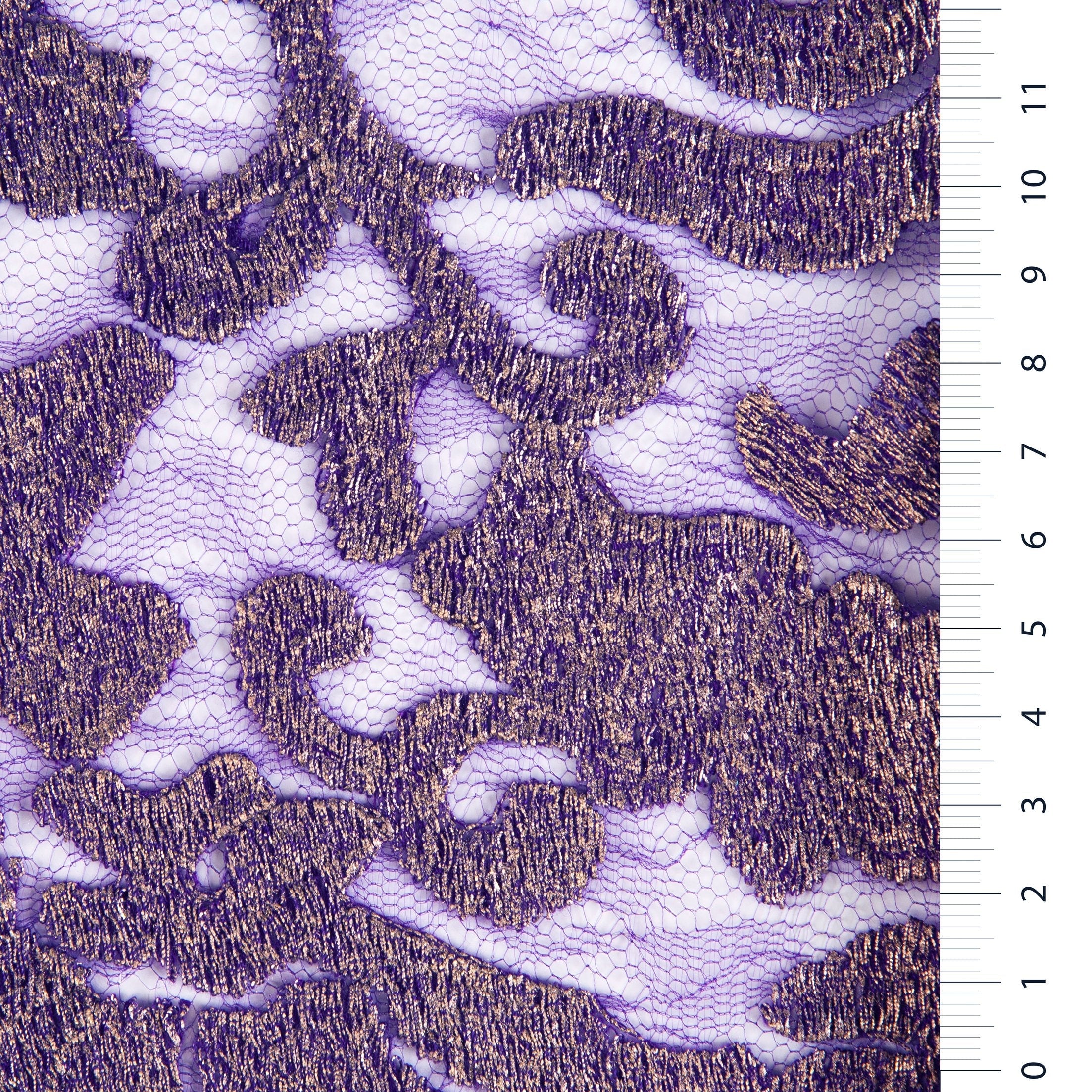 Foil Baskı Çiçek Tasarım İplik Nakışlı Dantel Kumaş