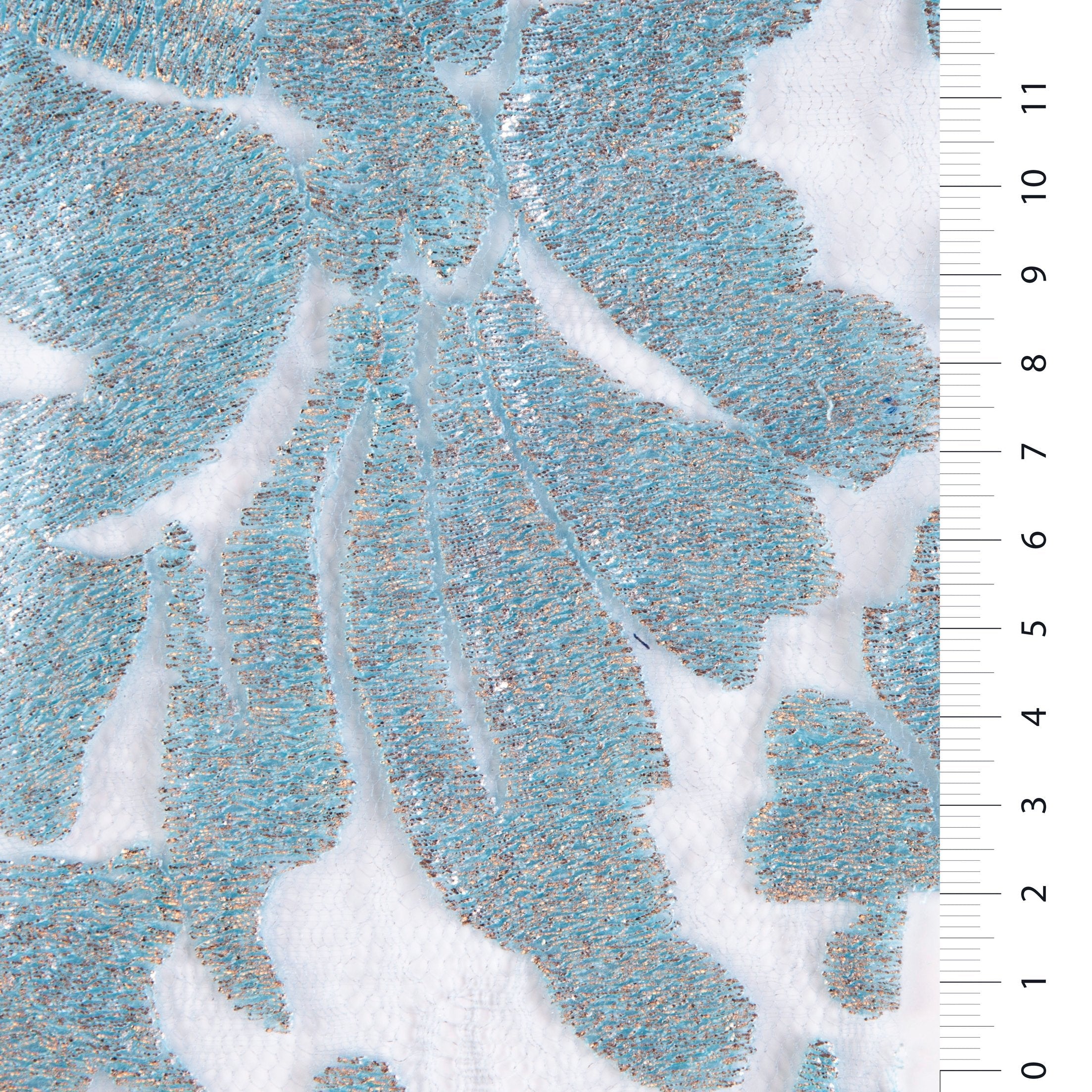 Foil Baskı Çiçek Tasarım İplik Nakışlı Dantel Kumaş