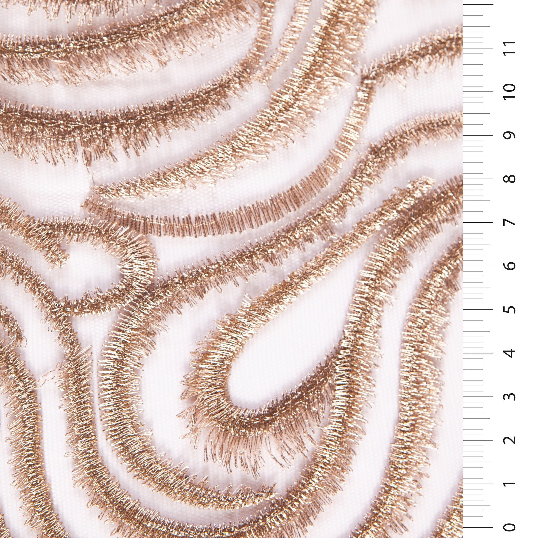 Pudra Çöl Kumul Tasarımı Parlak Simli İplik Nakışlı Kumaş | Burç Kumaş