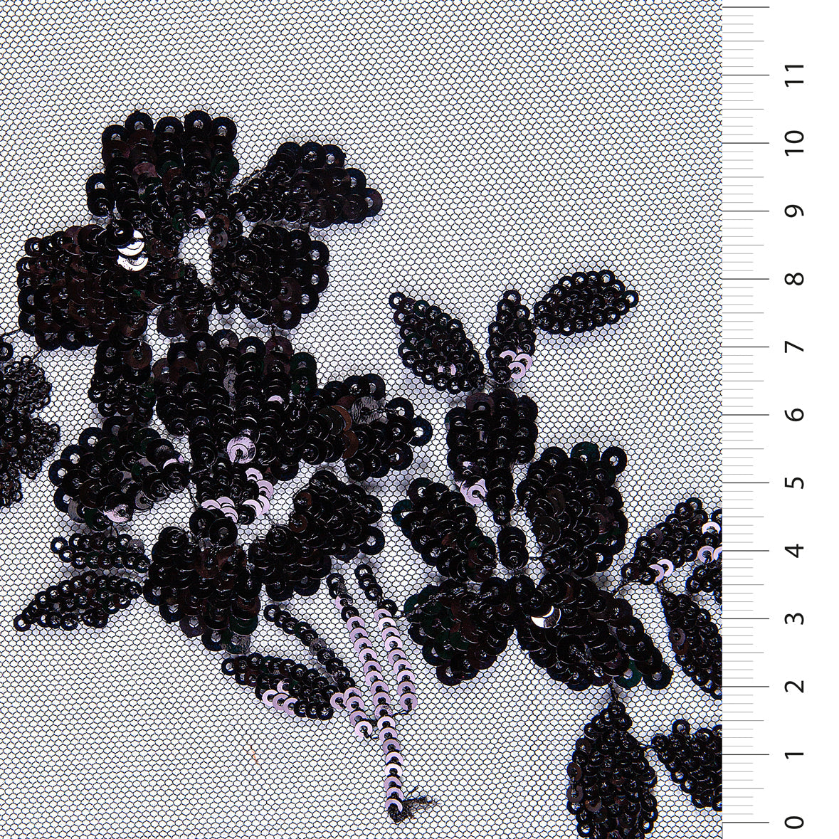 Göz Alıcı Çiçekli Renkli Payet İşlemeli Örgü Tül Kumaş