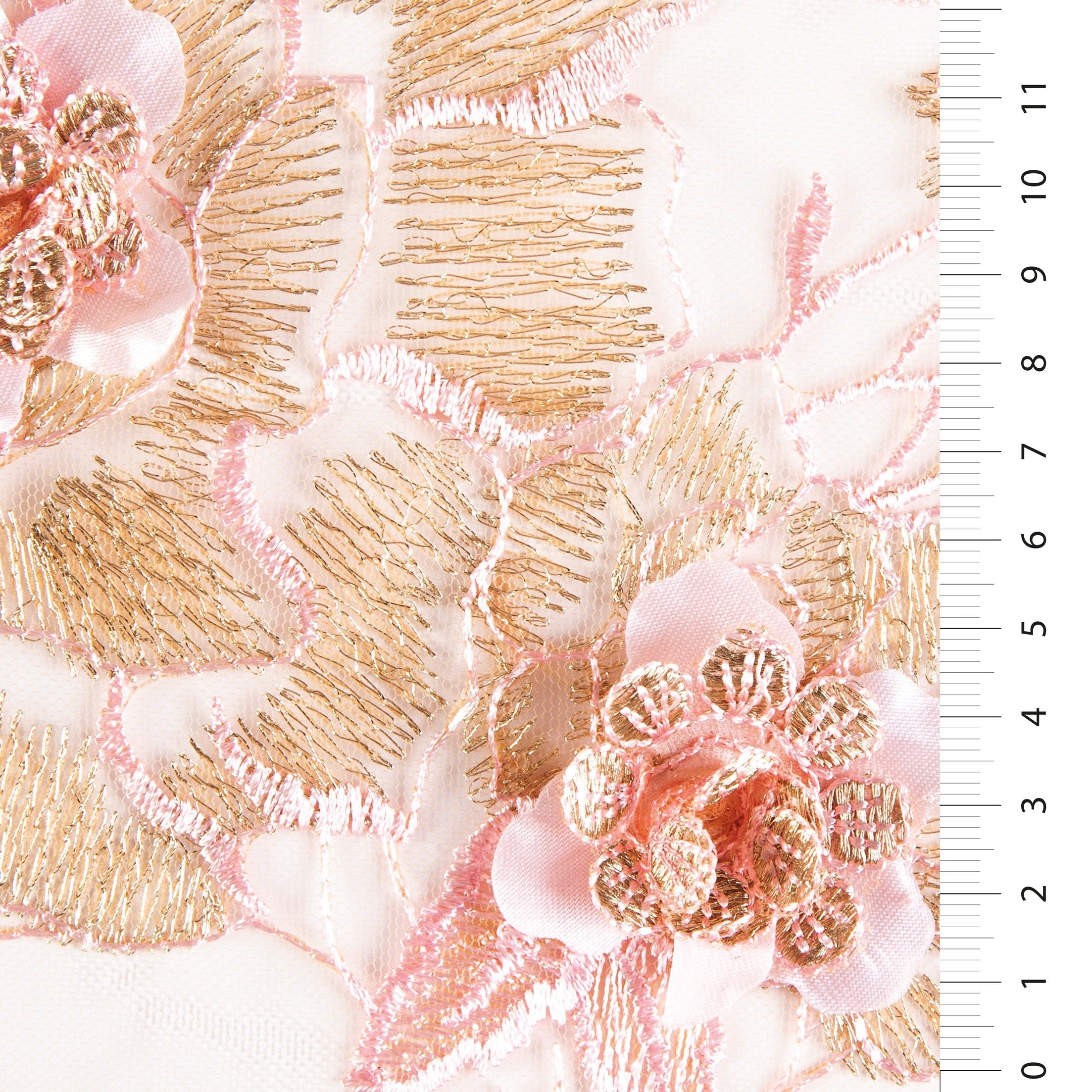 3D Prenses Tasarım Çiçek Nakışlı Kumaş