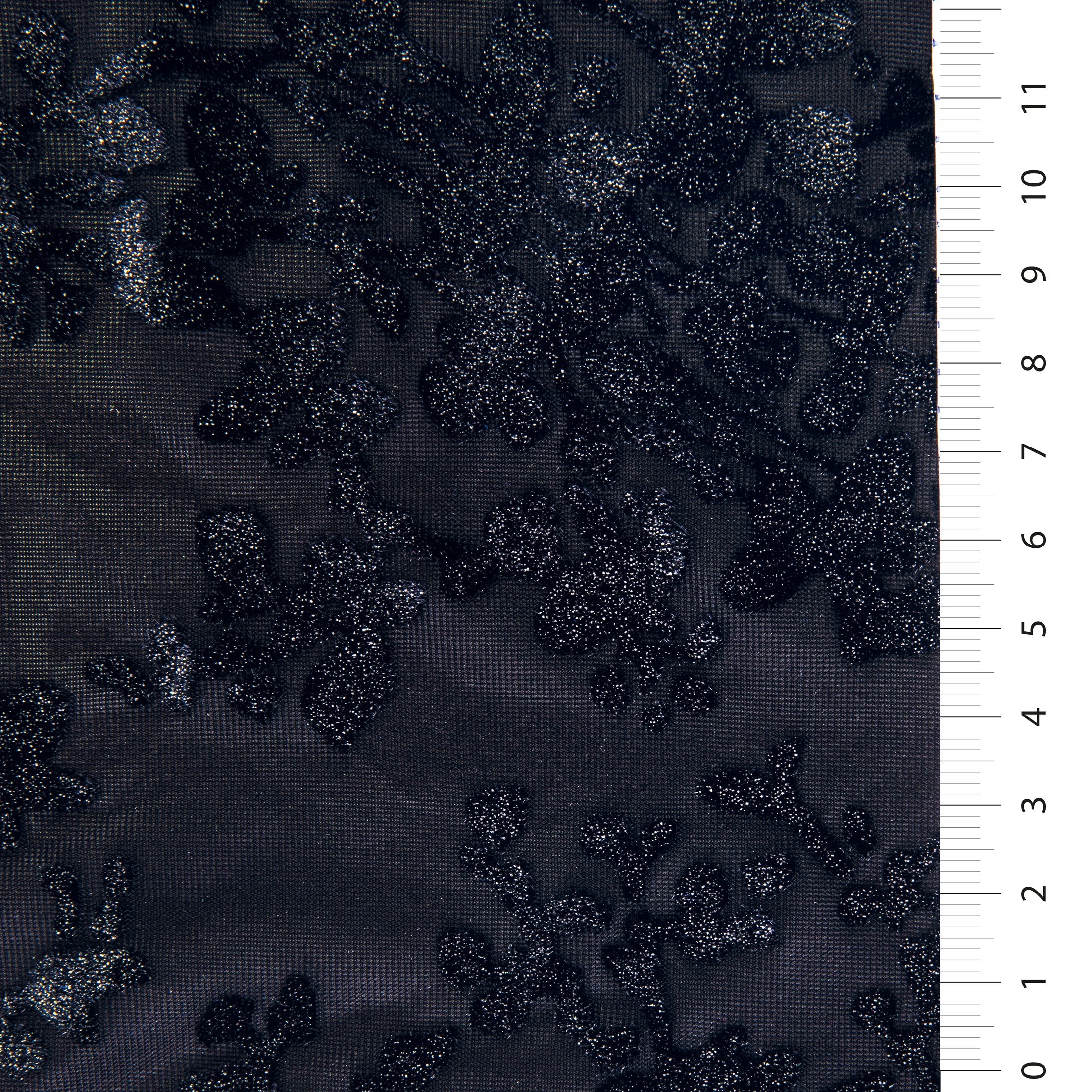 Metalik Folyo Baskı Kadife Çiçekli Yakma Kumaş | Burç Kumaş