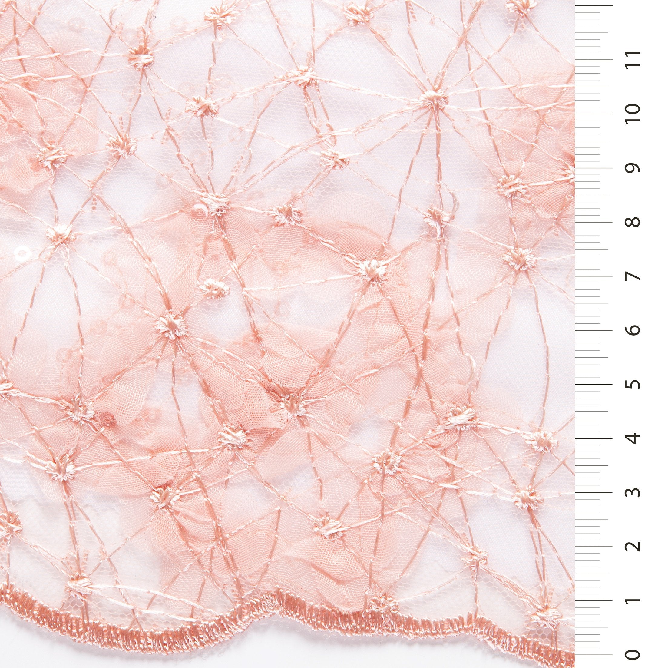 Somon Örümcek Ağı Tasarımı Payet İşlemeli Kumaş | Burç Kumaş