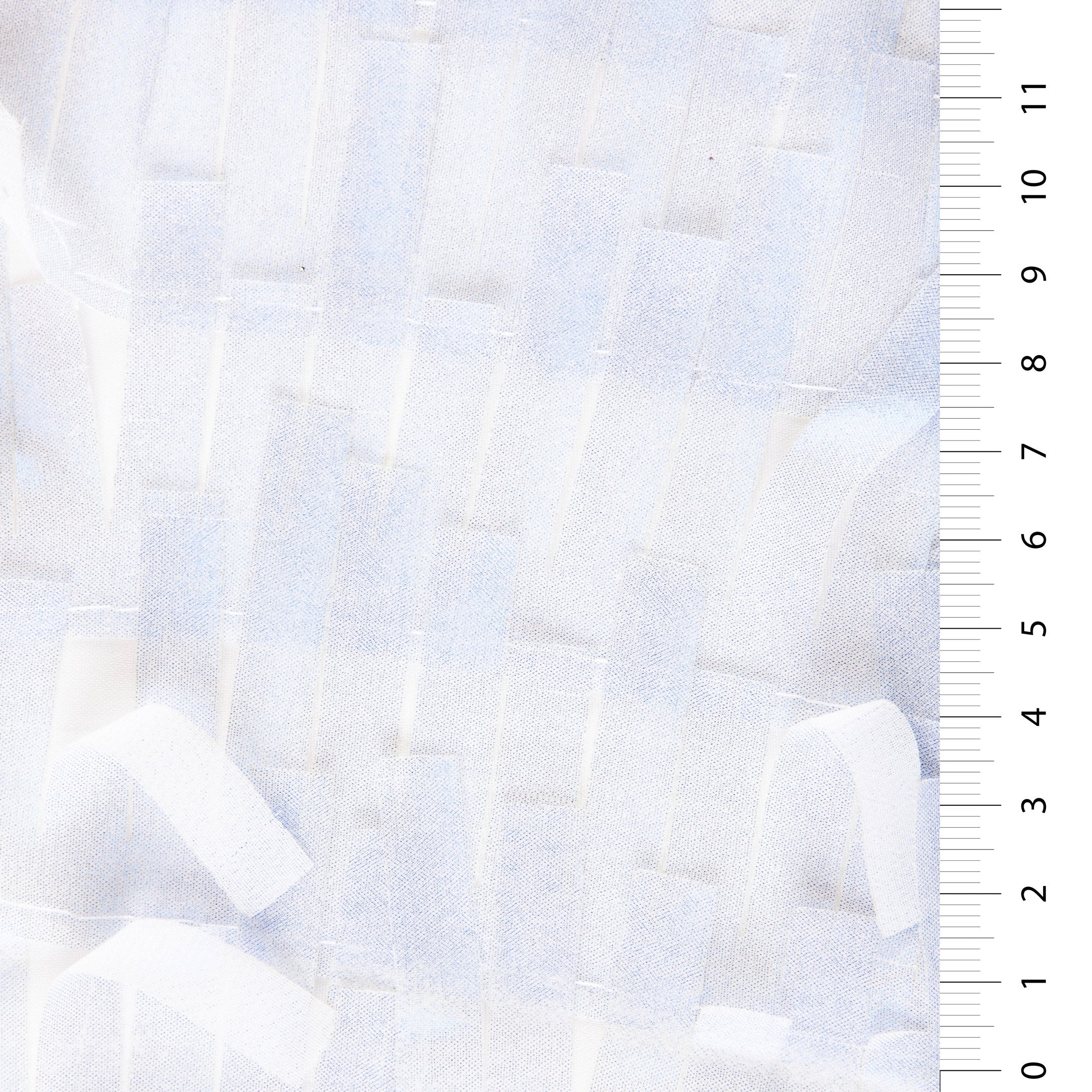 Mavi 3D Saçaklı Hologram Tasarım Trim Şifon Nakış Kumaş | Burç Kumaş