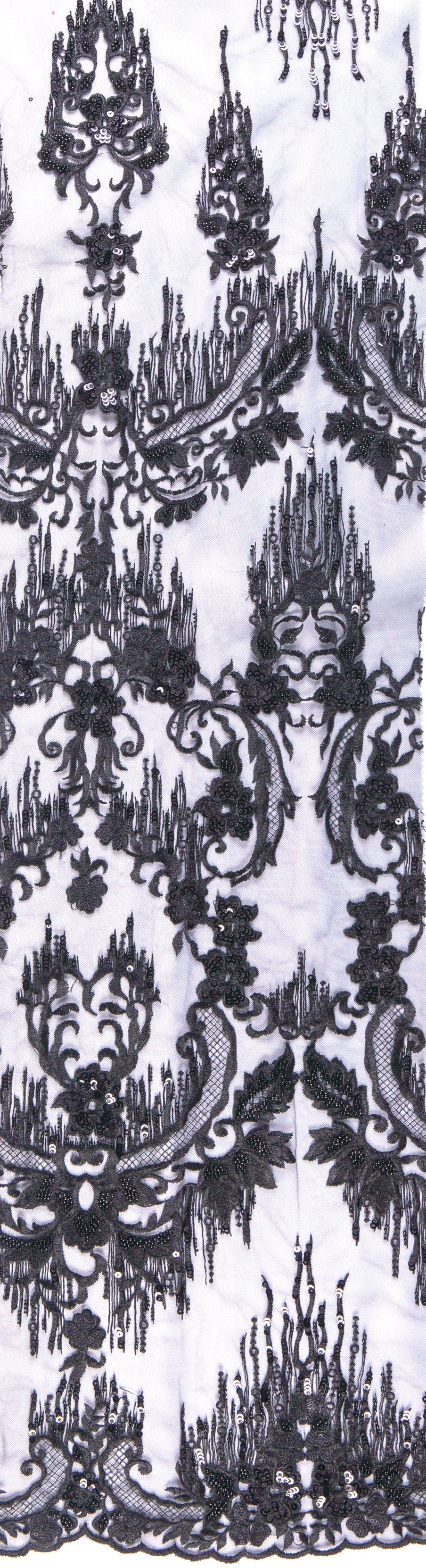 El Yapımı Boncuklu Payet İşlemeli Kumaş