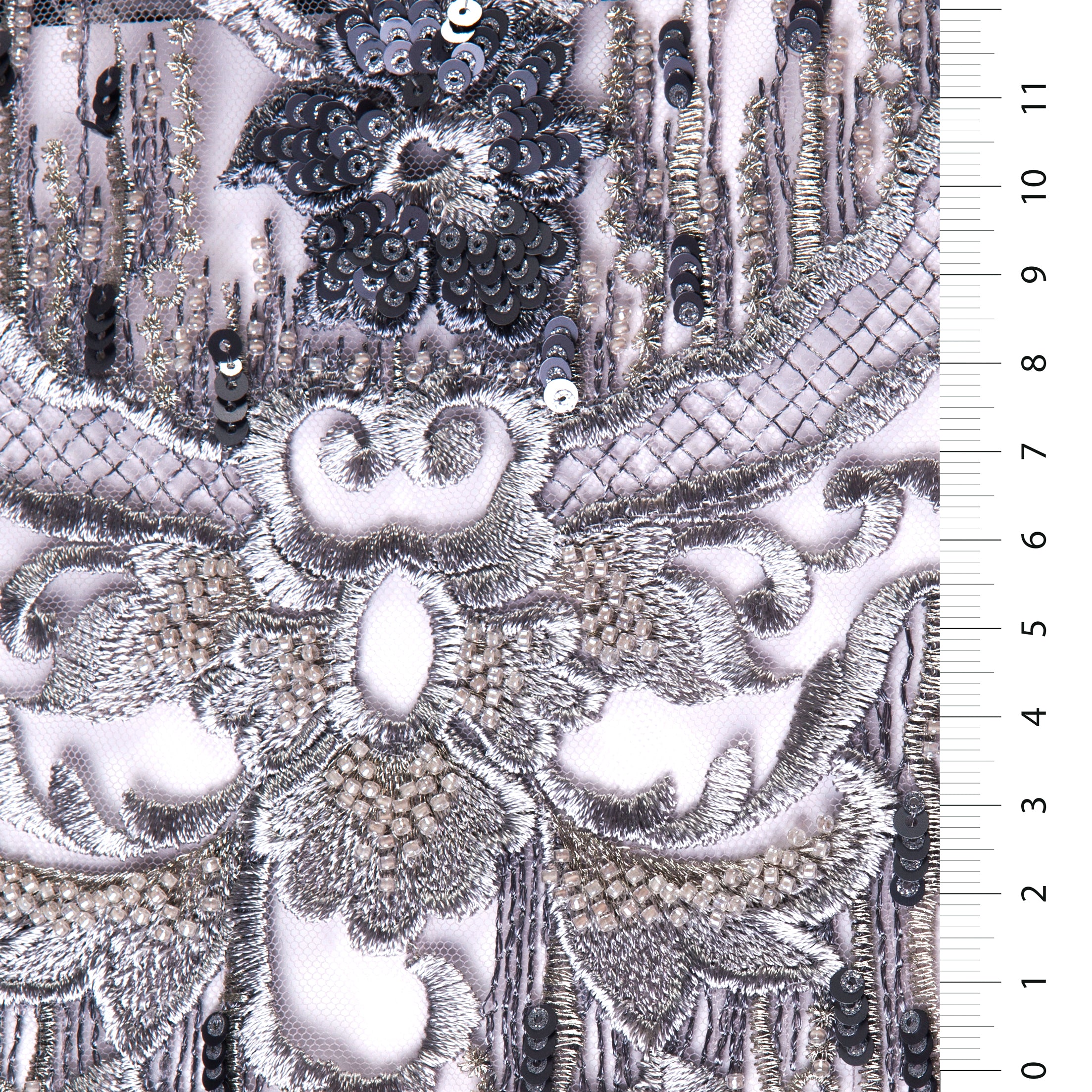 El Yapımı Boncuklu Payet İşlemeli Kumaş