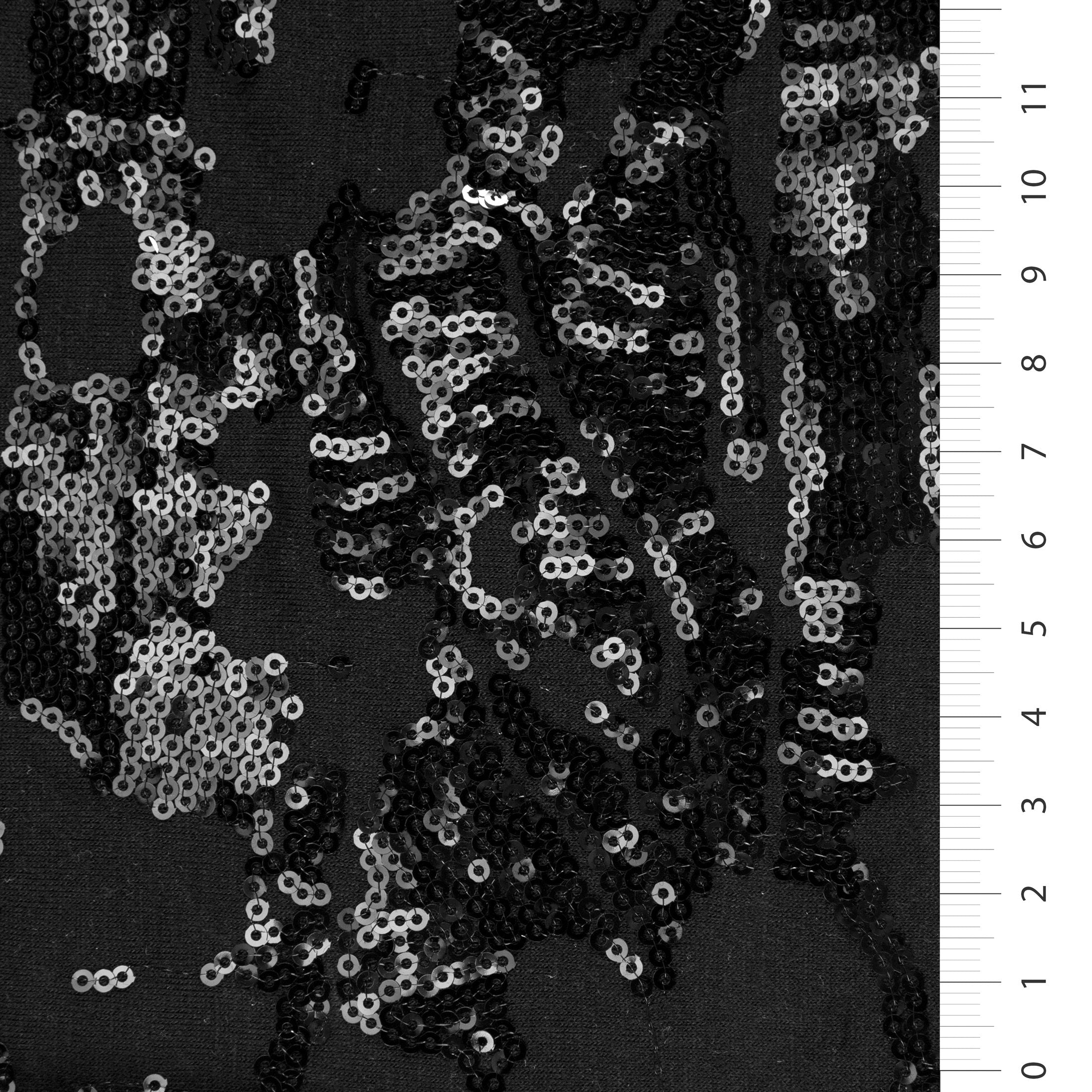 Doğal Rayon Elyaf Jarse Pul İşlemeli Örme Krem Kumaş