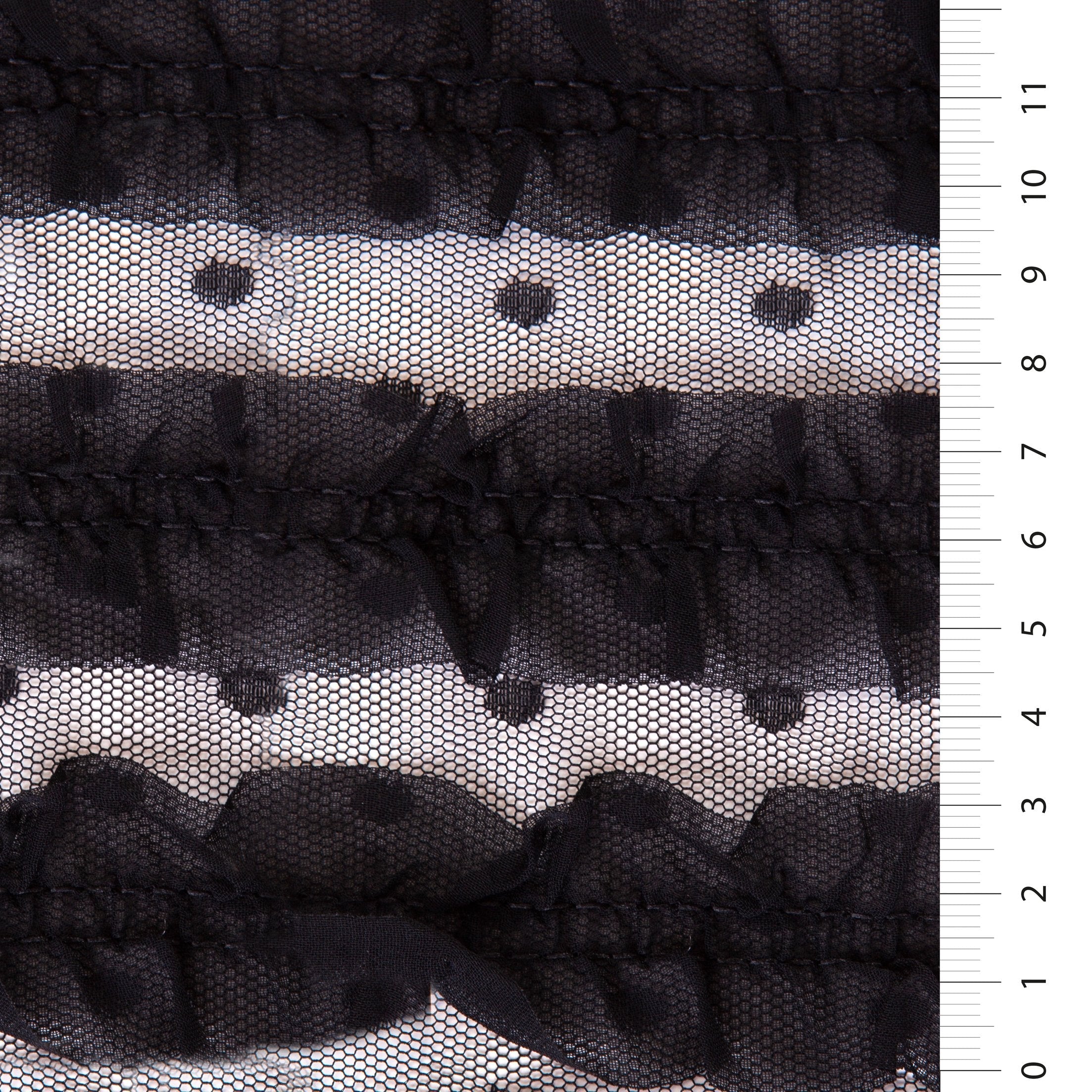 Paris Stili Çizgili Pudra Çift Katmanlı Süs Nakışlı Dantel Kumaş