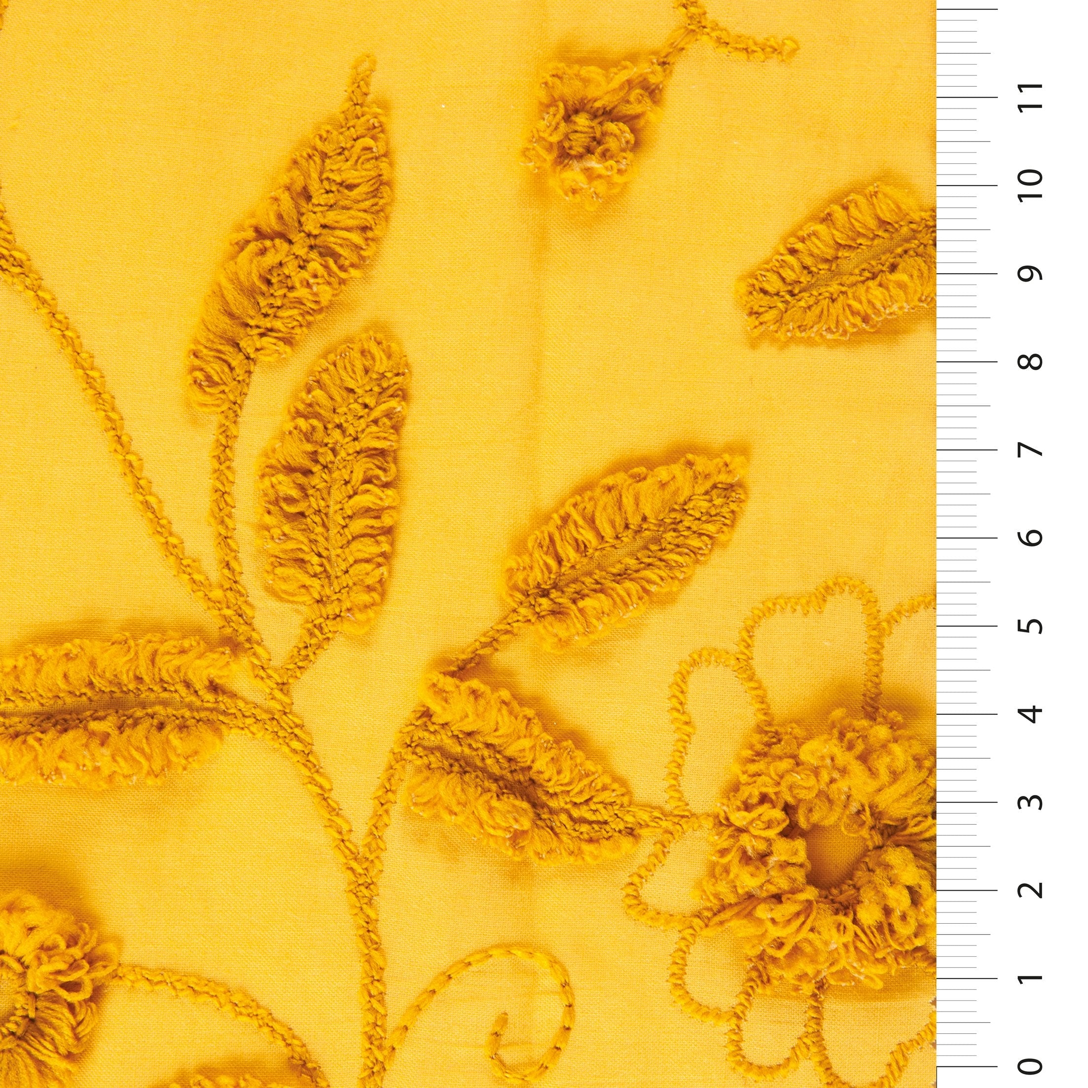 Saçaklı Çiçek Tasarımı Pamuk Trim Nakışlı Vual Kumaş