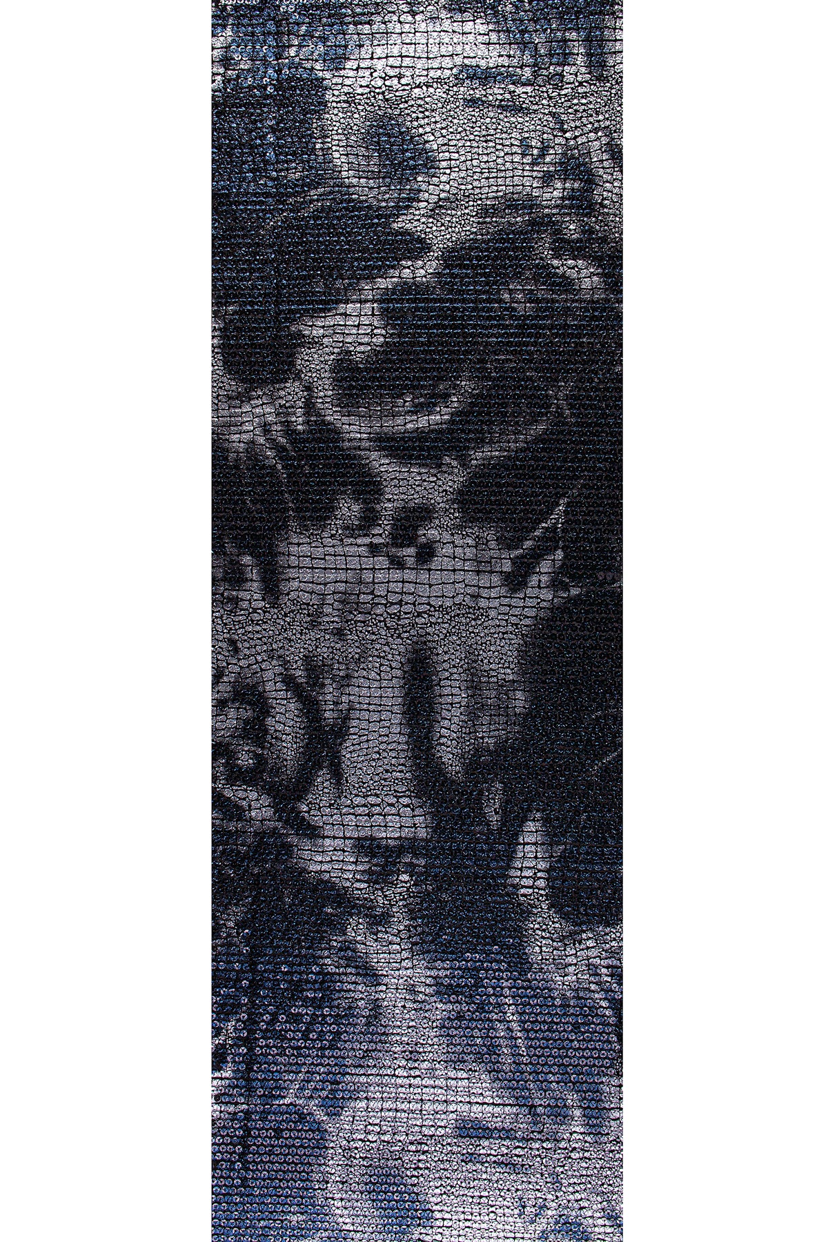 Timsah Tasarım Payetli Gümüş Folyo Kumaş