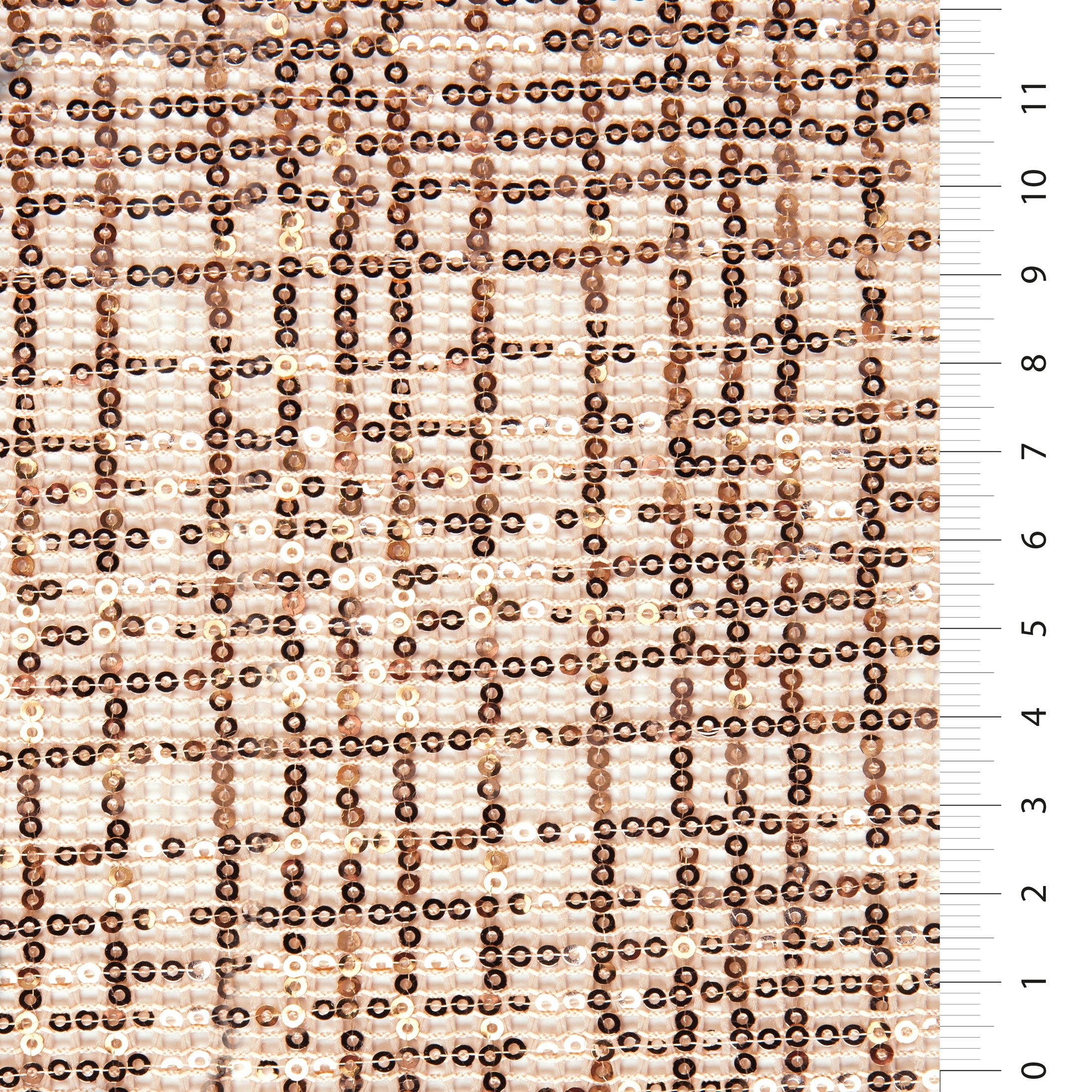 Somon Pullu Kare Tasarım İşlemeli Kumaş | Burç Kumaş