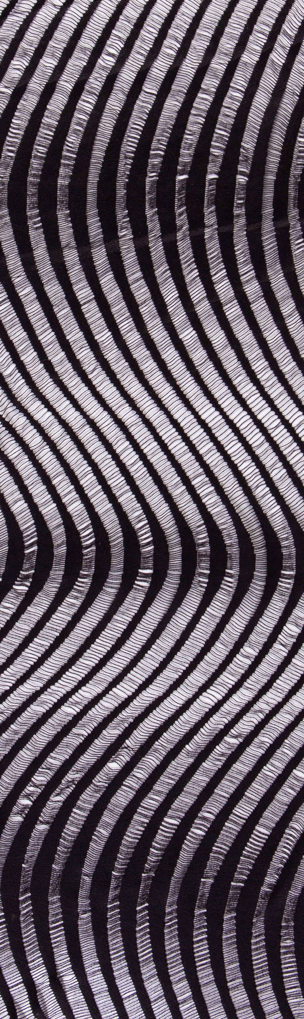 Göz Alıcı Dalga Desenli Siyah Dantel Kumaş | Burç Kumaş