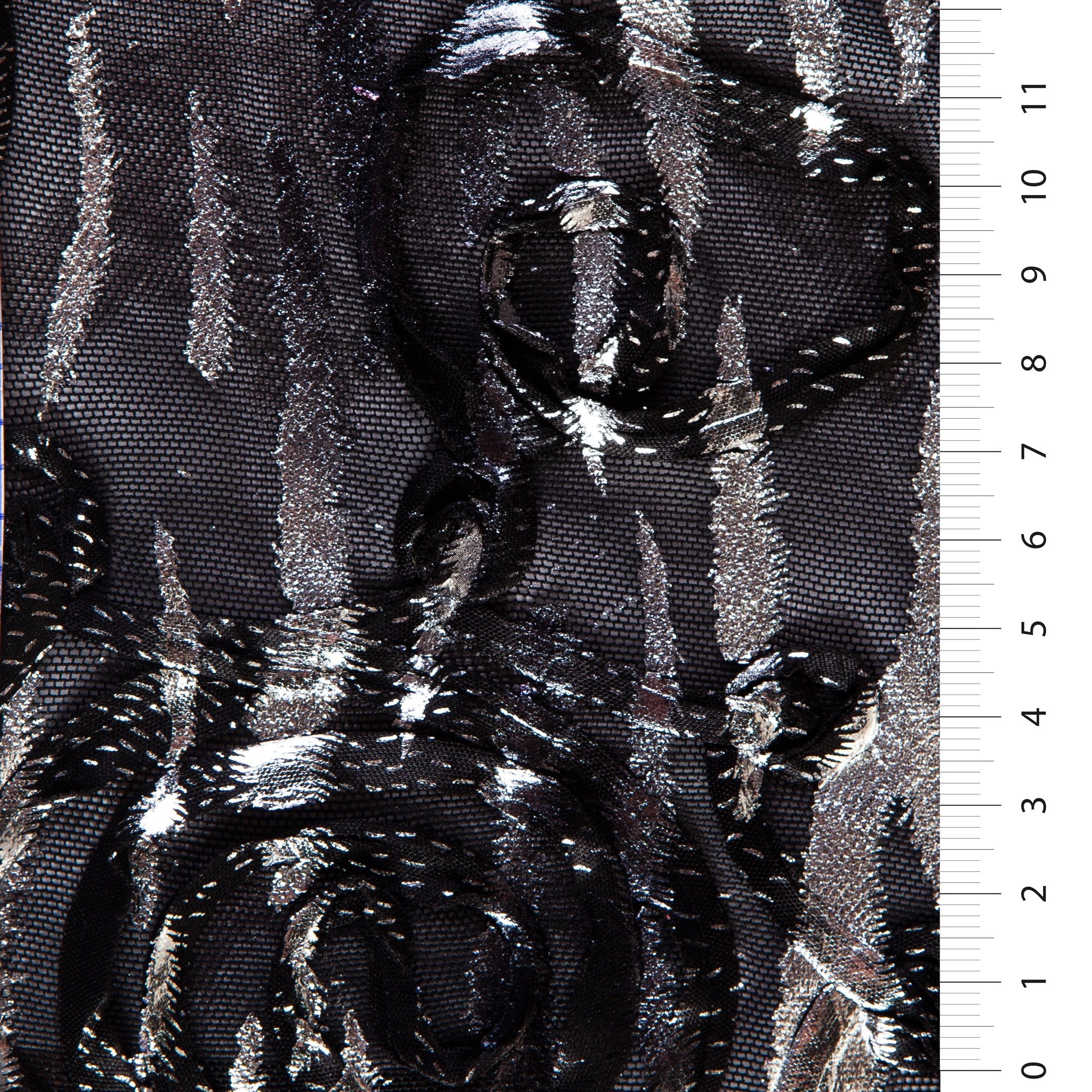 Leopar Desenli Kordonlu Folyo Baskı Örme Kumaş