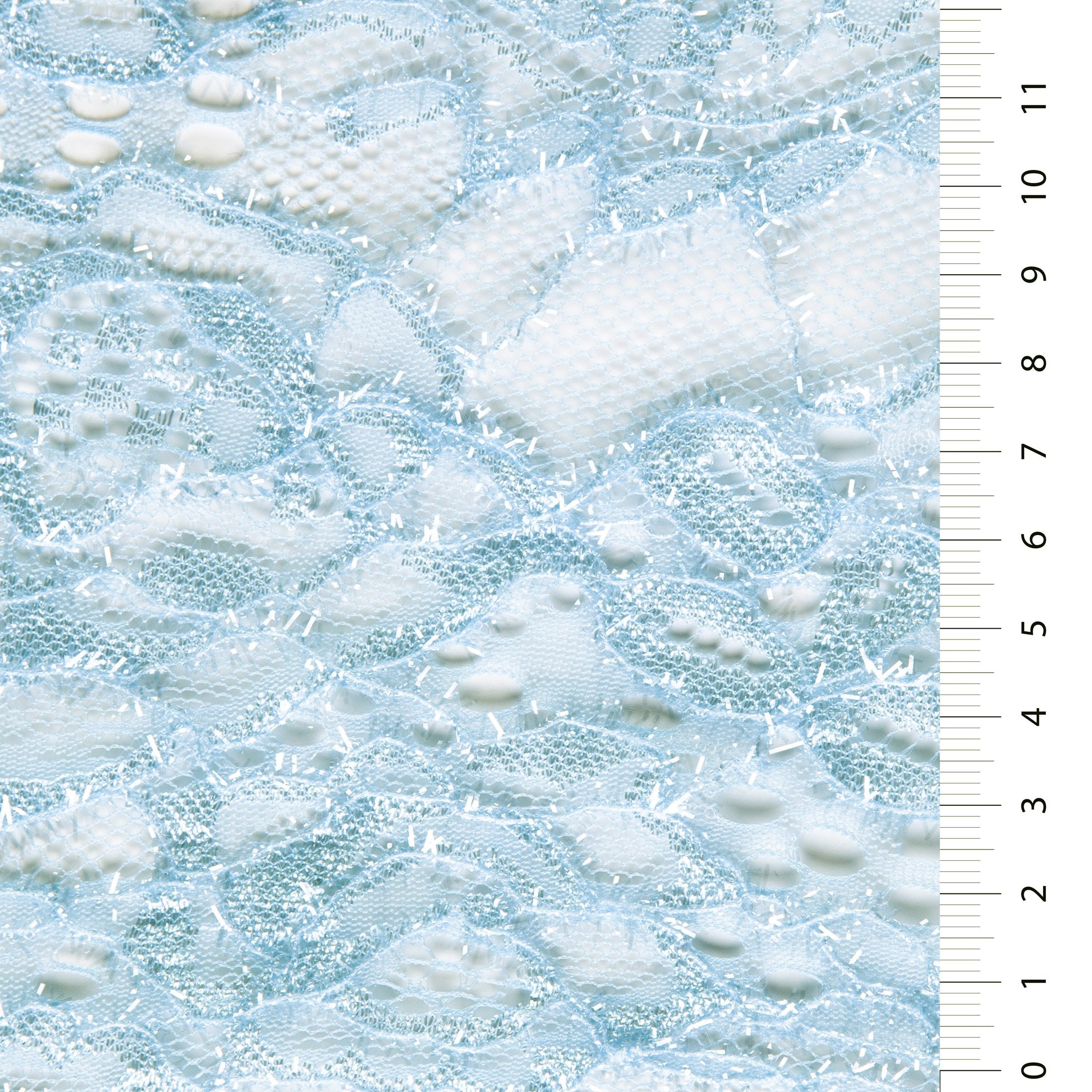 Pointelle Tasarım Parlak Metalik Simli İplikli Dantel Vizon Kumaş