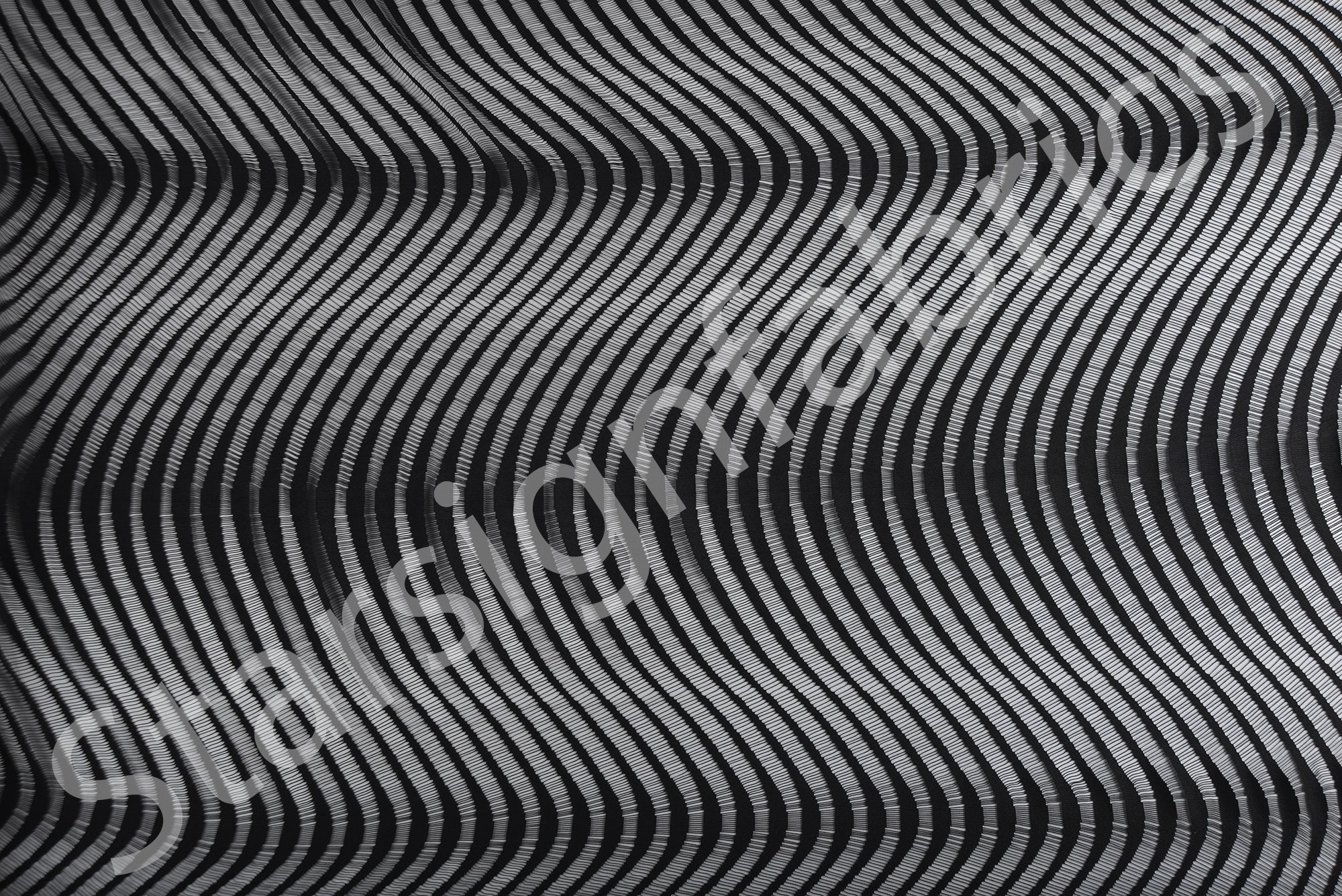 Göz Alıcı Dalga Desenli Siyah Dantel Kumaş | Burç Kumaş