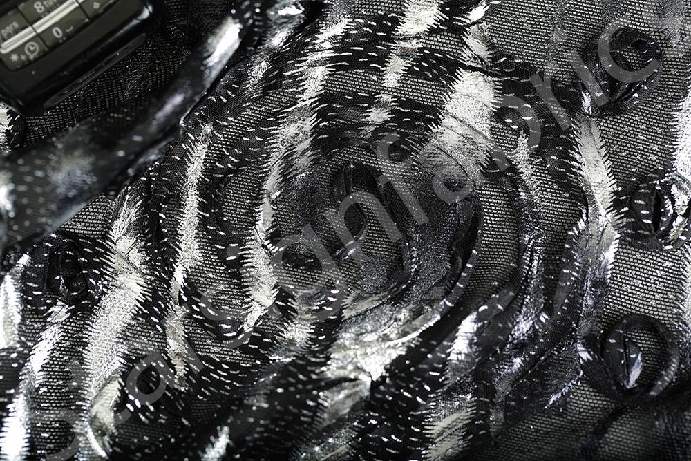 Leopar Desenli Kordonlu Folyo Baskı Örme Kumaş