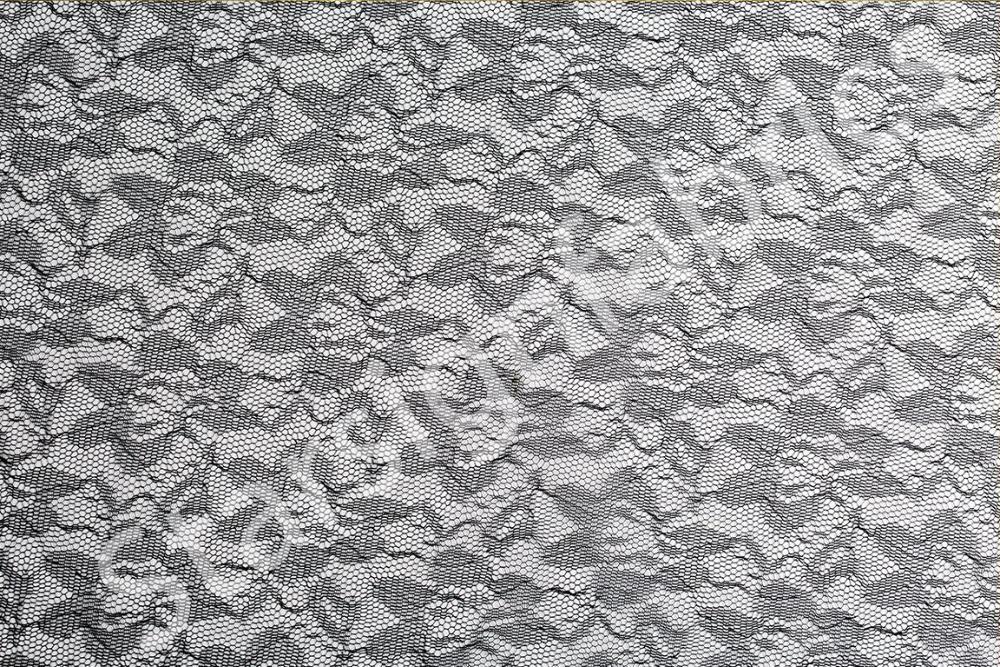 Siyah Çiçek Tasarım Örgü Dantel Tül Kumaş | Burç Kumaş