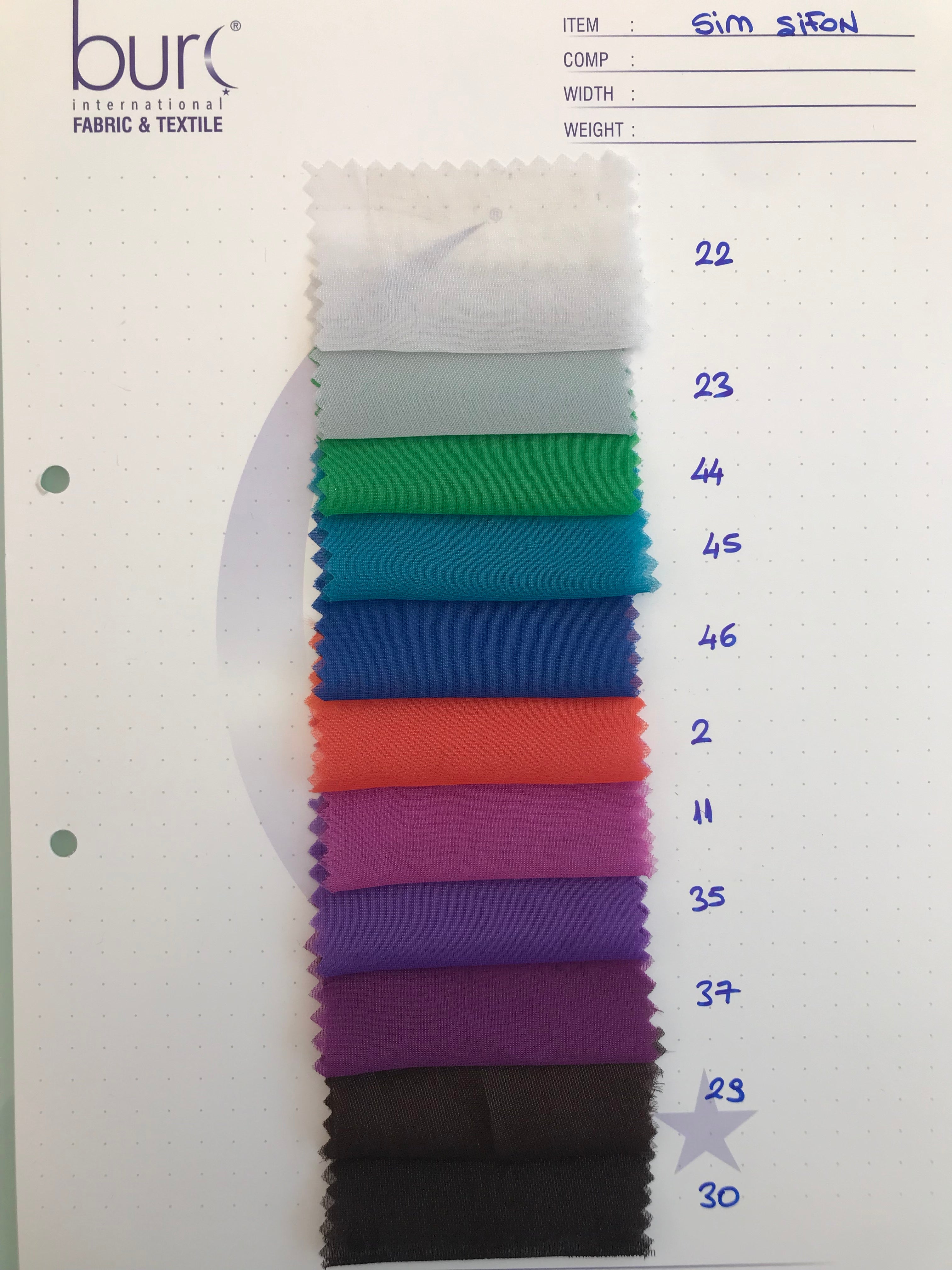 Simli Düz Dokuma Şifon Kumaş