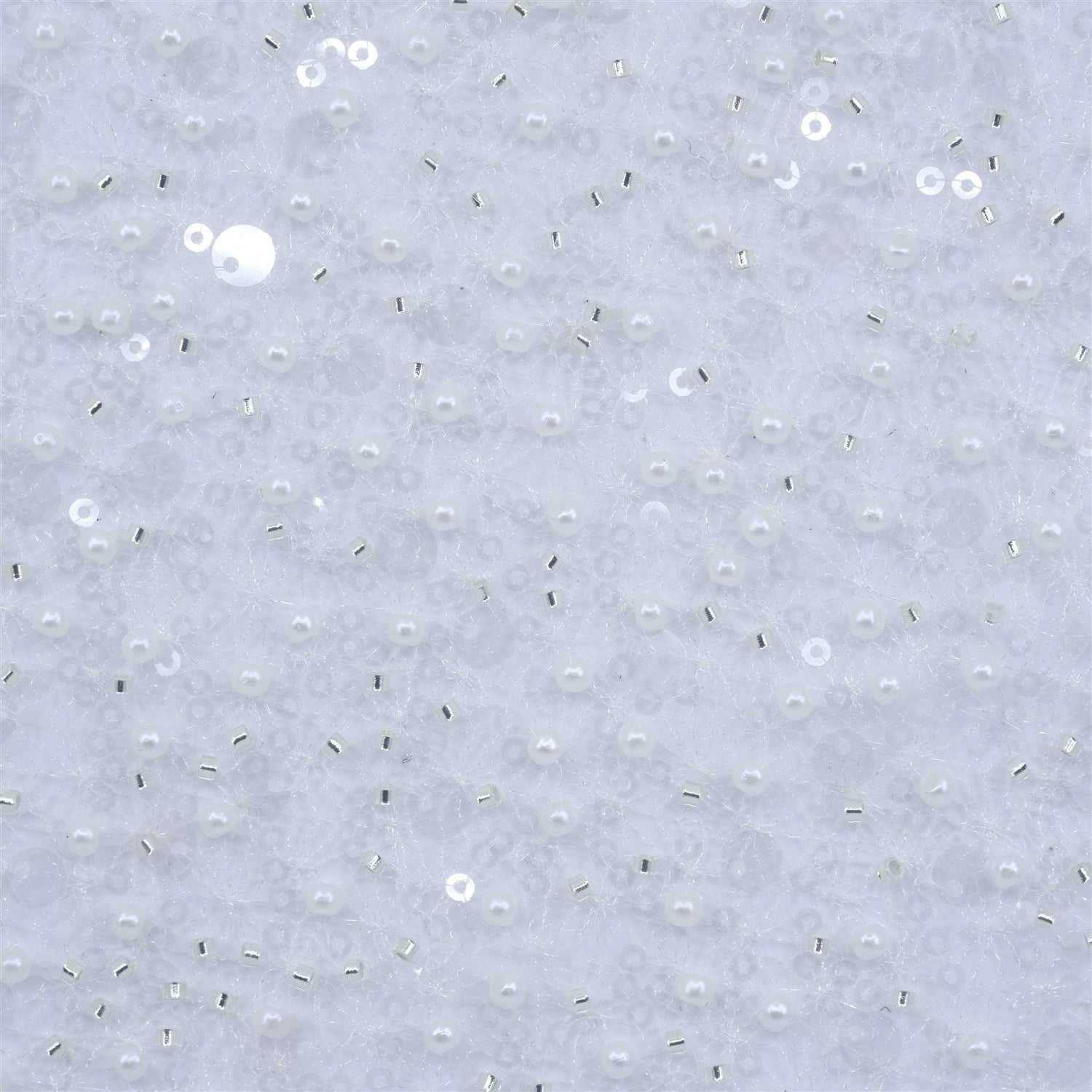 PAYETLİ İNCİ VE KESME BONCUKLU ÖRÜMCEK FİLE TÜL KUMAŞ