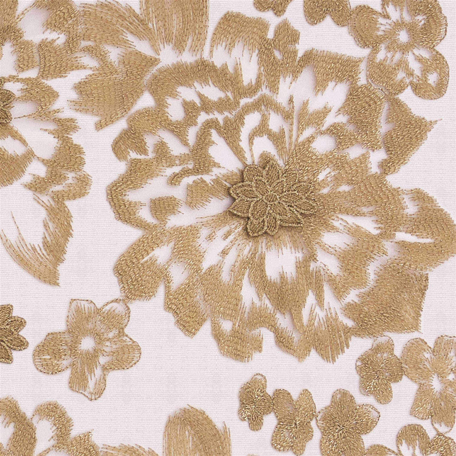 3D Tasarım Çiçek Nakışlı Kumaş