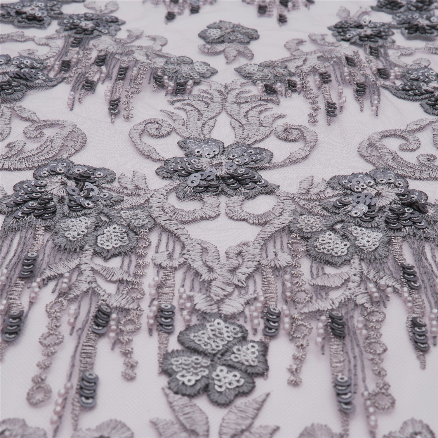 El Yapımı Boncuklu Payet İşlemeli Kumaş