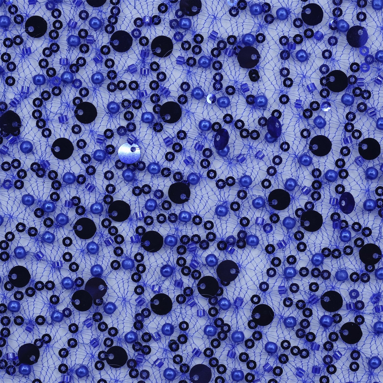 PAYETLİ İNCİ VE KESME BONCUKLU ÖRÜMCEK FİLE TÜL KUMAŞ