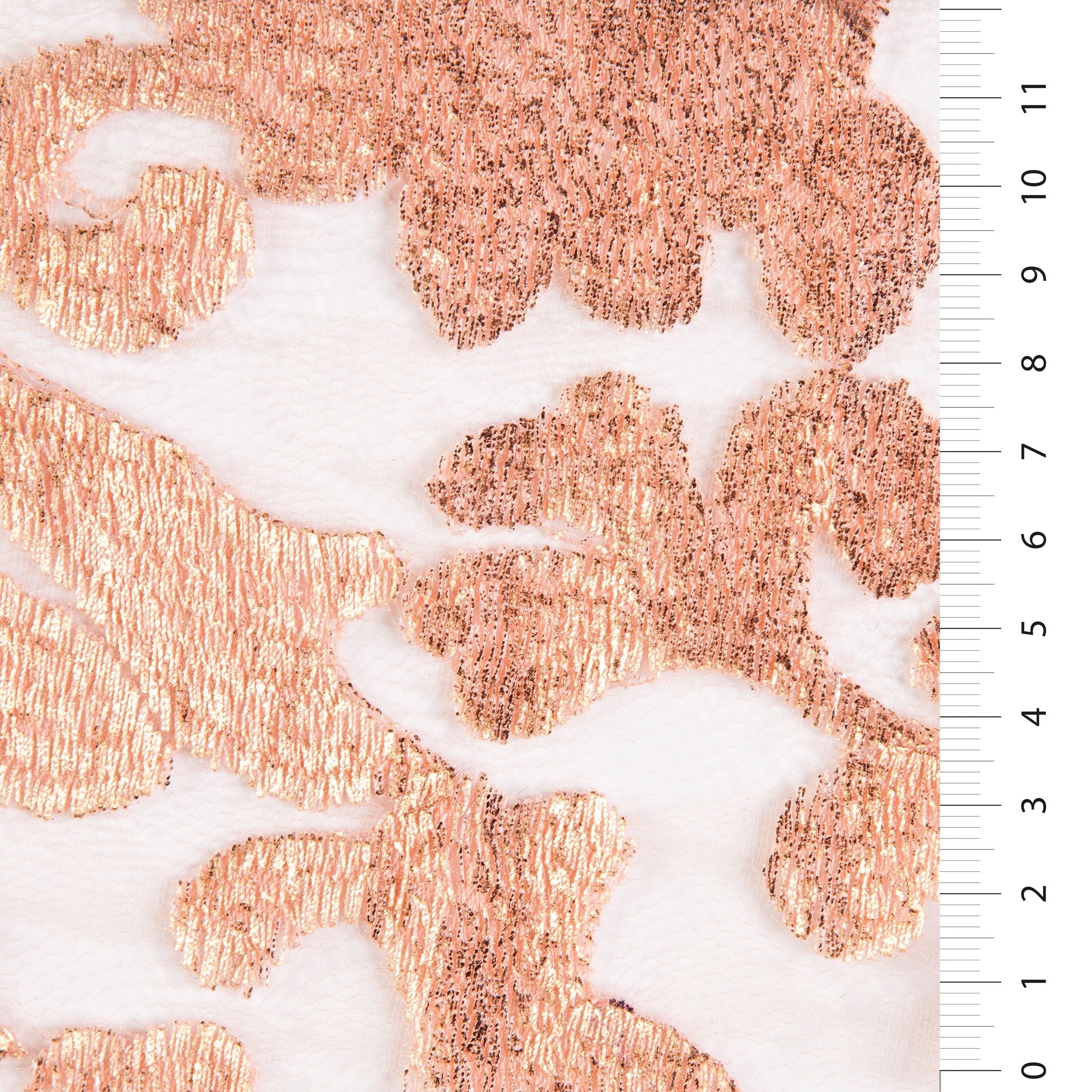 Foil Baskı Çiçek Tasarım İplik Nakışlı Dantel Kumaş