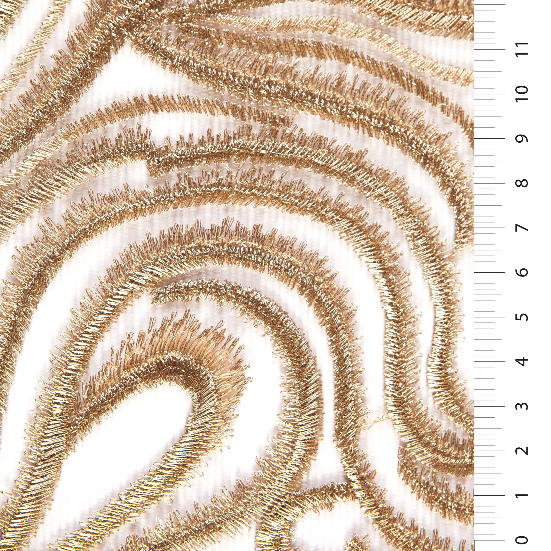 Çöl Kumul Tasarımı Parlak Simli İplik Nakışlı Kumaş