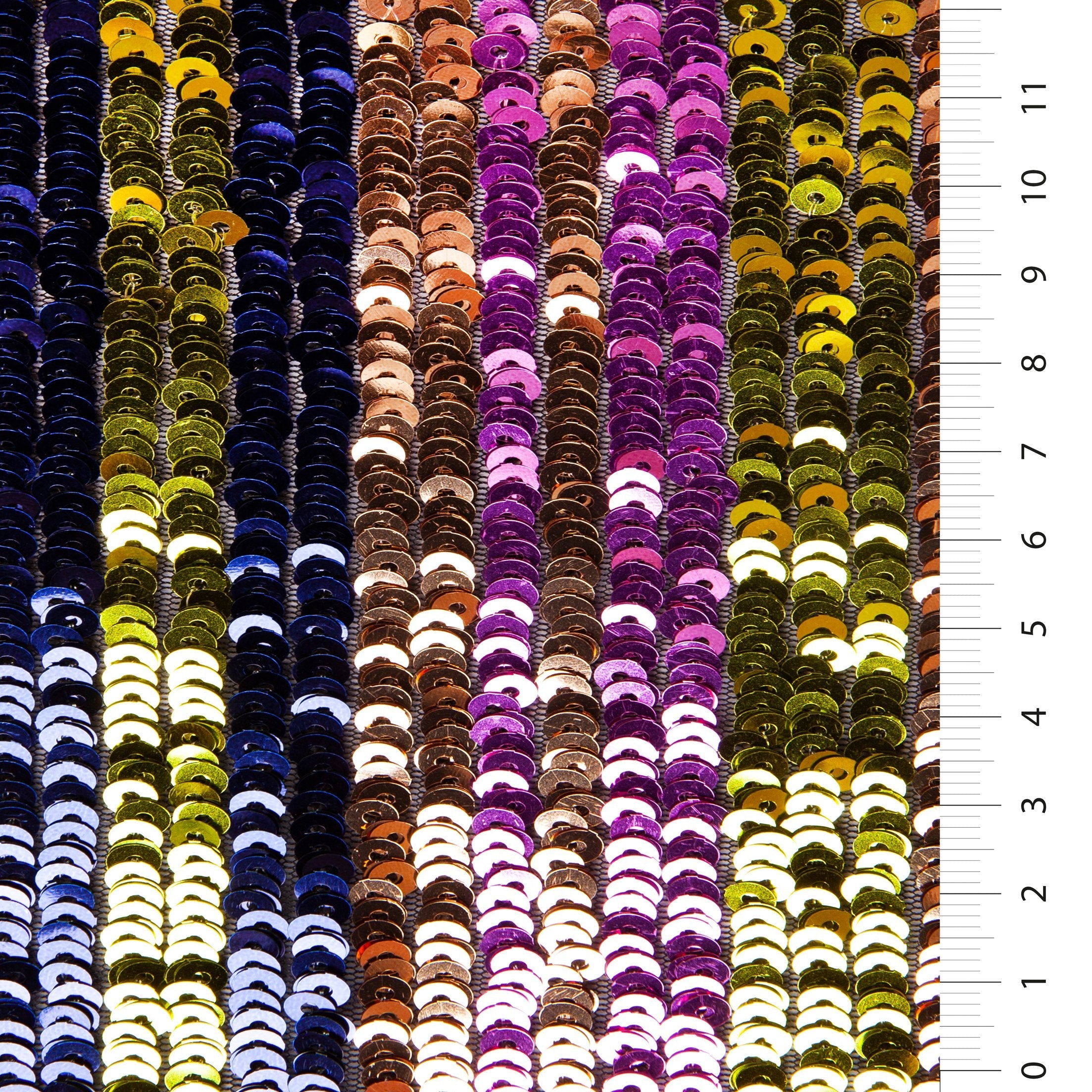 Tamamı Mor Renkli Çizgili Payet İşlemeli Kumaş | Burç Kumaş