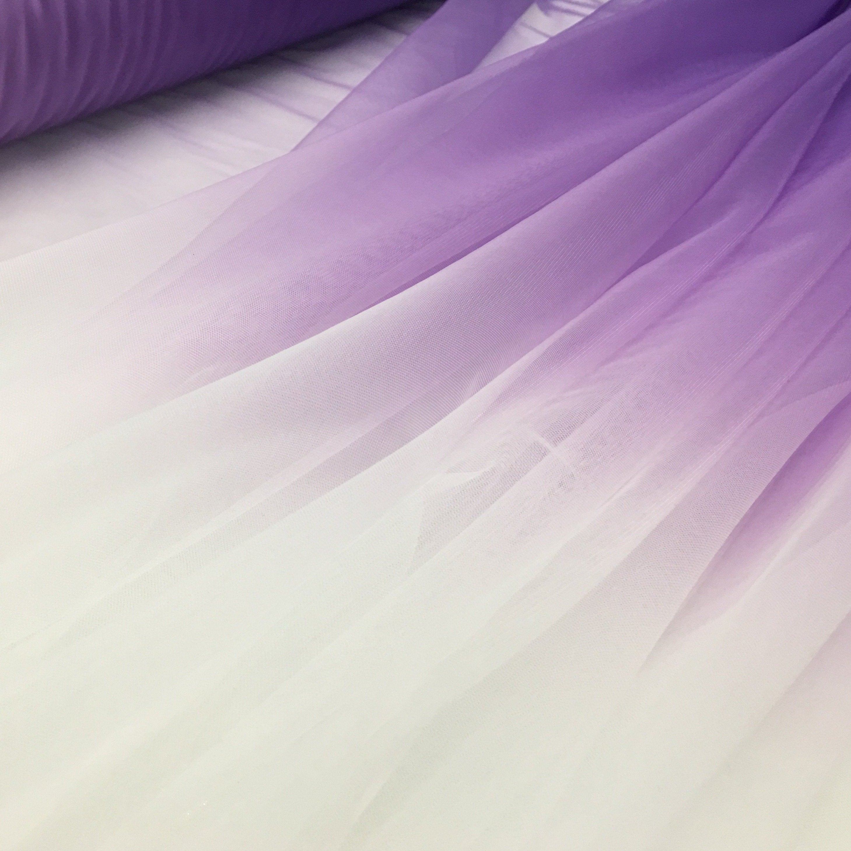 Mor Ombre Renk Geçişli Mikro Örgü Tül Kumaş | Burç Kumaş